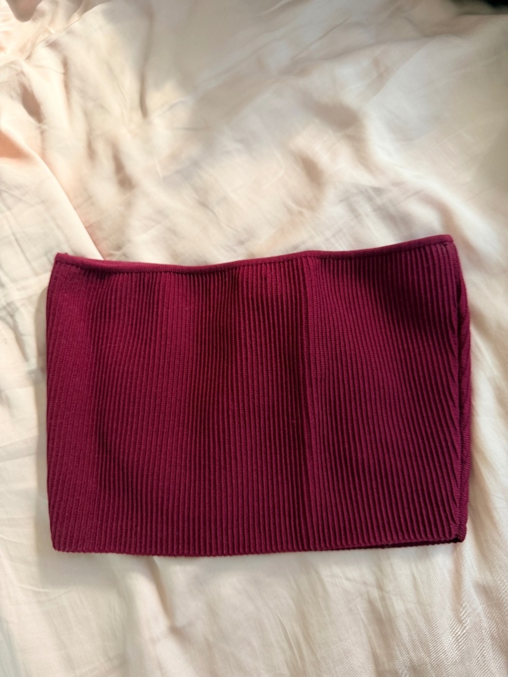 Babaton Berry Magenta Ribbed Crop Top